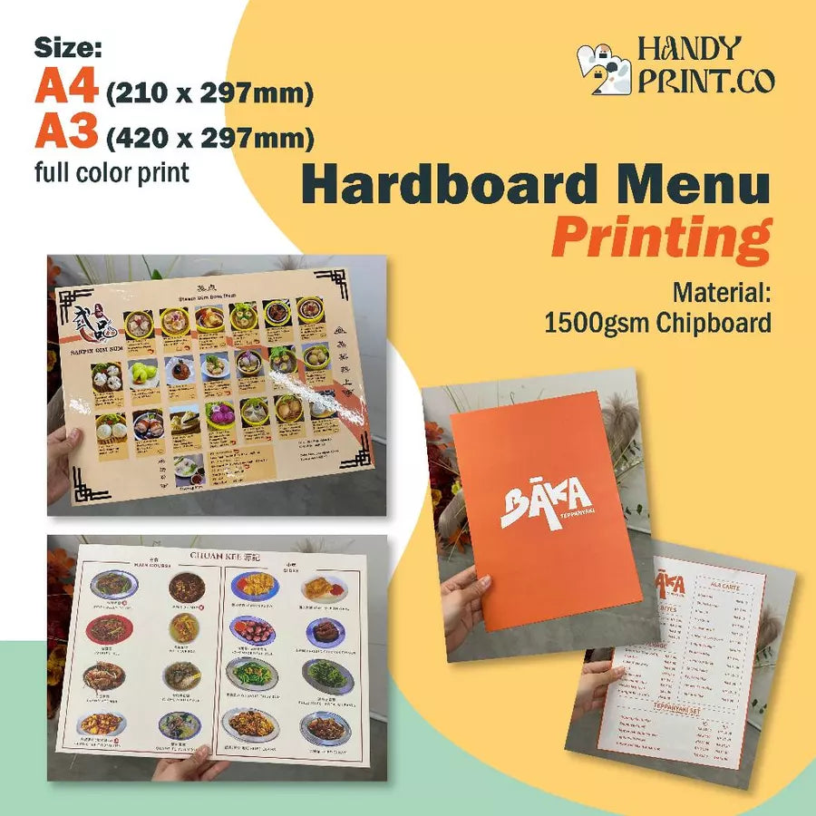 Hardboard menu