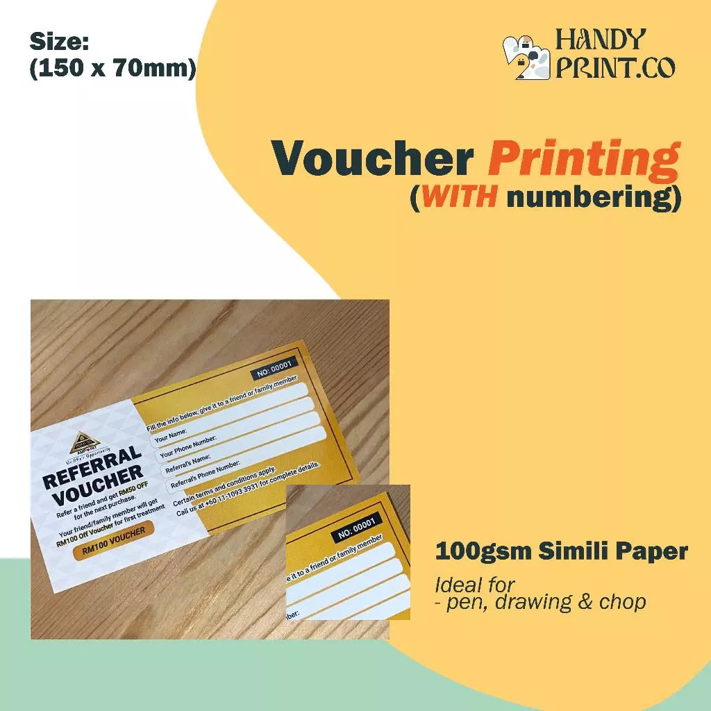 Voucher Print (best for writing/stamp/chop) 100gsm Simili Paper