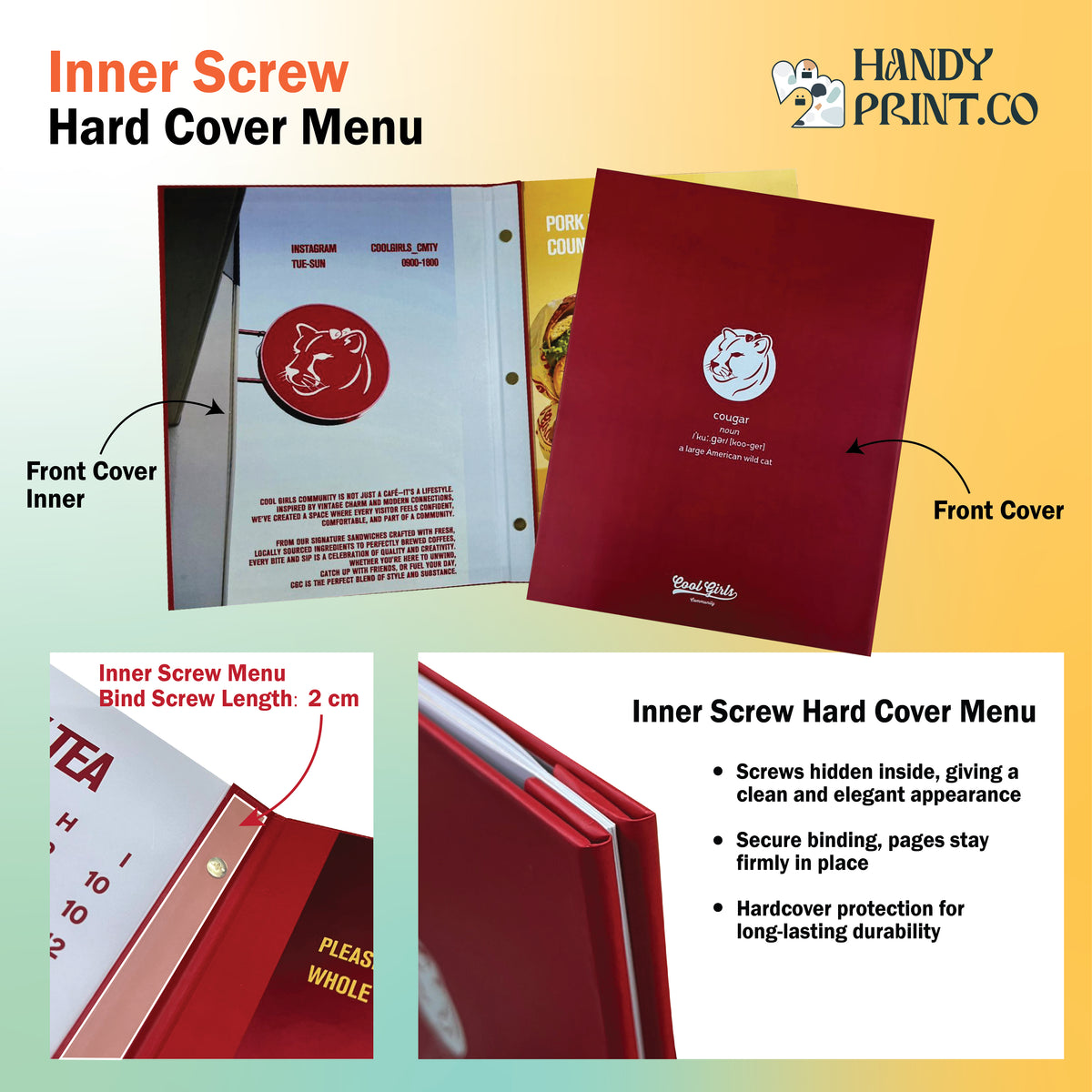 Inner Screw Hard Cover Menu