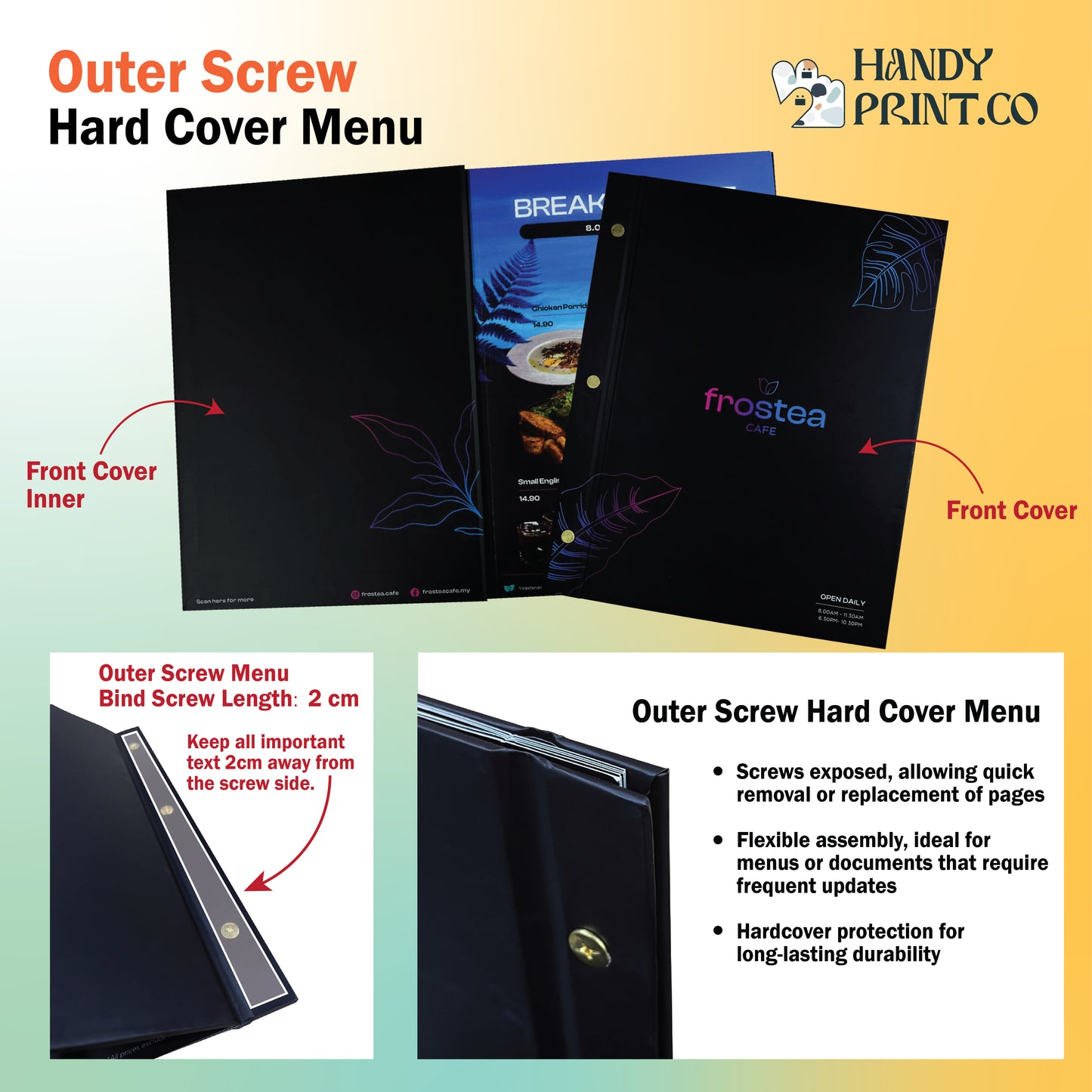 Outer Screw Hard Cover Menu